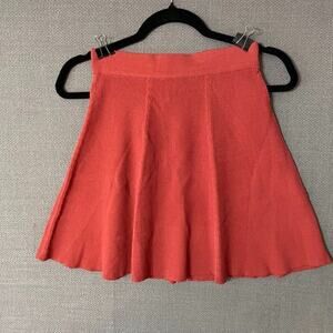 Lucy Paris Women's Knit Skirt Burnt Orange Stretch Short Size Medium Twee Career